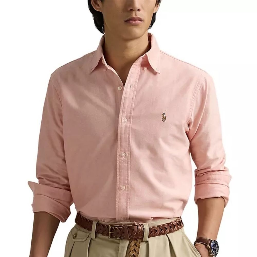 Ralph Lauren Iconic Oxford Sport Shirt Light Pink Buttondown Long Sleeve Size 14